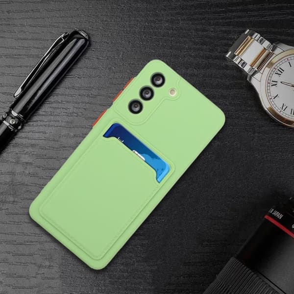 Card Holder Deksel til Samsung Galaxy S21 Plus - Lysegrønn