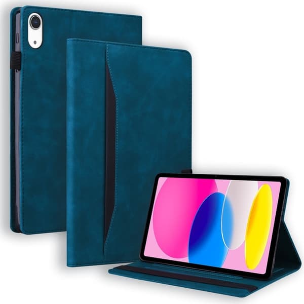iPad 10.9 (2022) business folio läderfodral - Blå