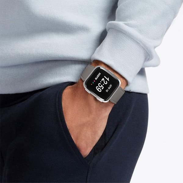 Fitbit Versa 2 / Versa cowhide urrem i ægte læder - Grå