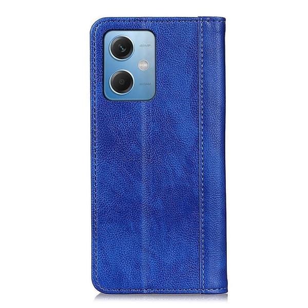 Xiaomi Redmi Note 12 ægte læderetui med magnetisk lukning - Blå