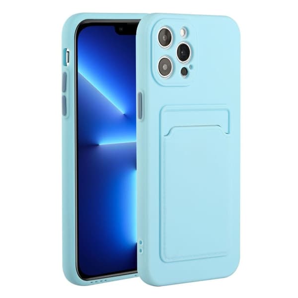 iPhone 13 Pro skal med korthållare - Blå