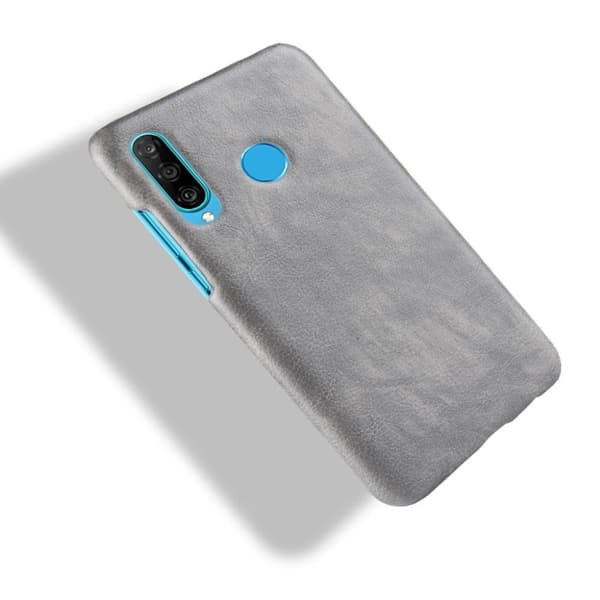 Huawei P30 Lite Litchi Läderfodral - Grå