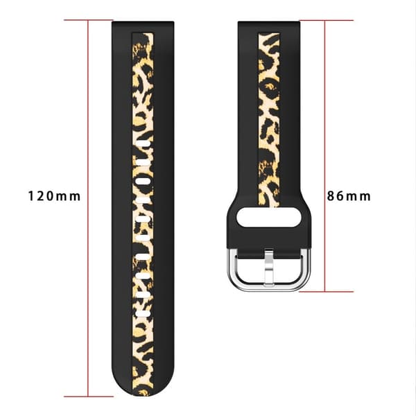 20 mm universal urrem i silikone uden mønster - Grå / Blå Camouflage