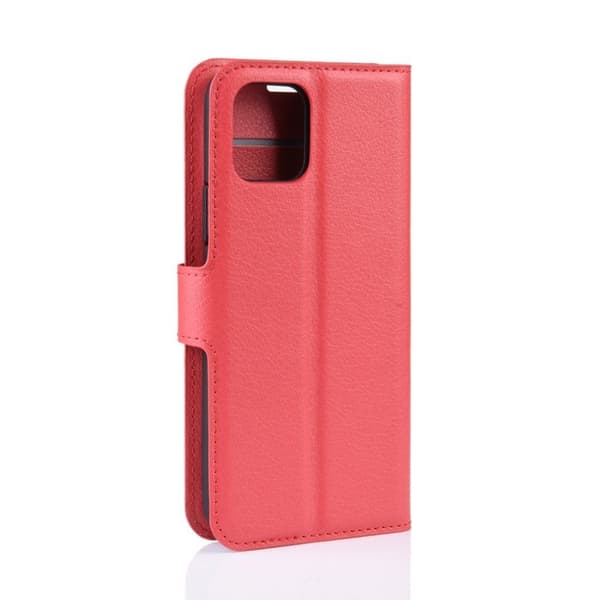 Alpha iPhone 11 læder flip etui - Rød