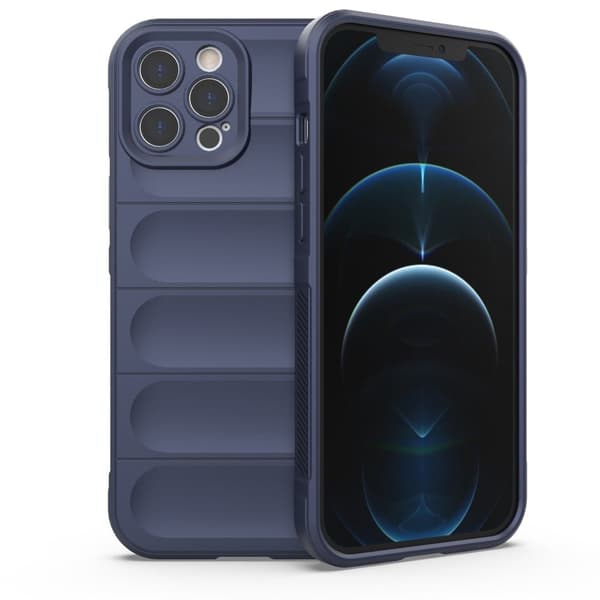 Mjukt greppformat iPhone 12 Pro Max skal - Blå