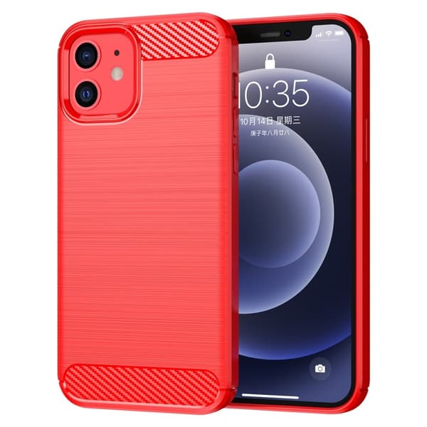 Carbon Flex iPhone 12 Pro / iPhone 12 skal - Röd