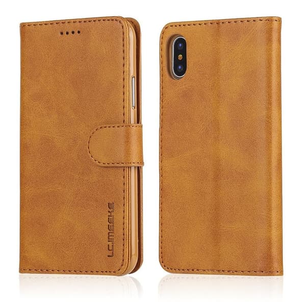LC.Imeeke läder iPhone X fodral - Brun