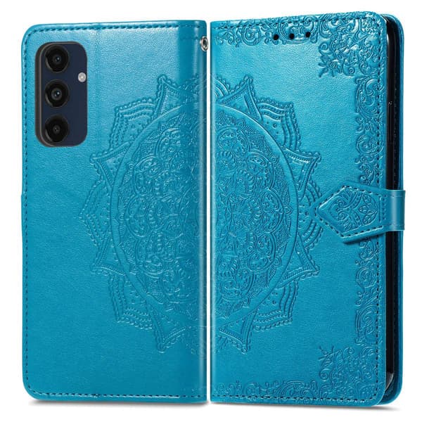 Mandala läder Samsung Galaxy A26 fodral - Blå