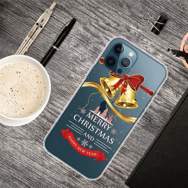 Juleveske til iPhone 14 Pro Max - Gullklokke