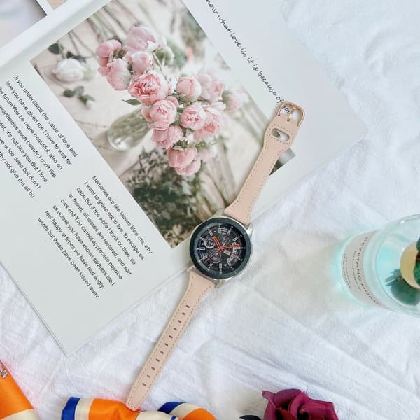 20 mm klokkerem - Rosa + Spenne I Roségull