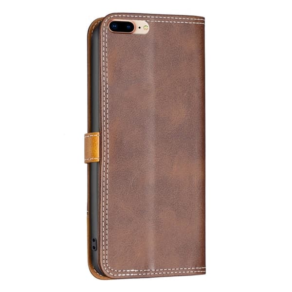 BINFEN tofarget læretui for iPhone 7 Plus - Brun