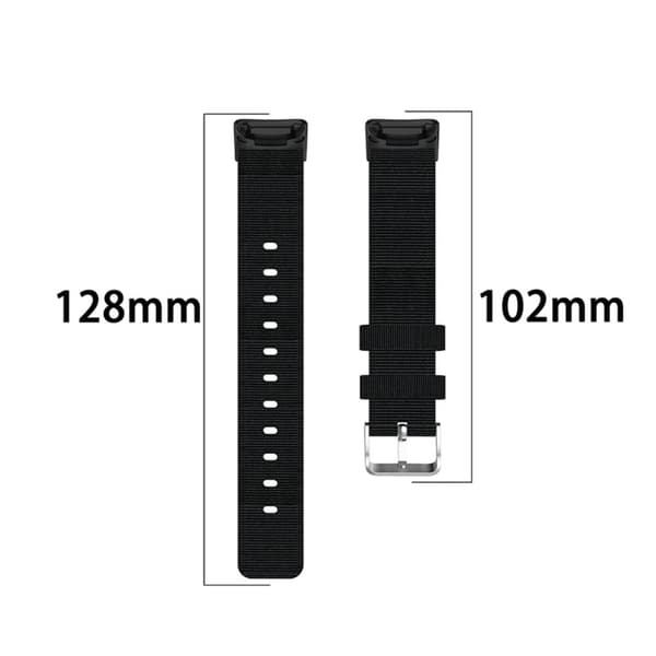 Fitbit Charge 5 hengittävä nailon kellonhihna - Musta / Harmaa
