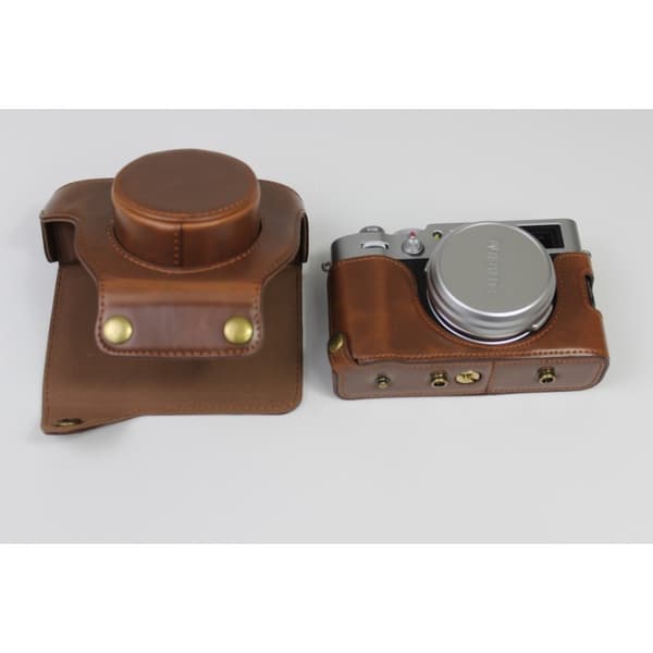 Fujifilm X100V hållbart läderfodral - Kaffe