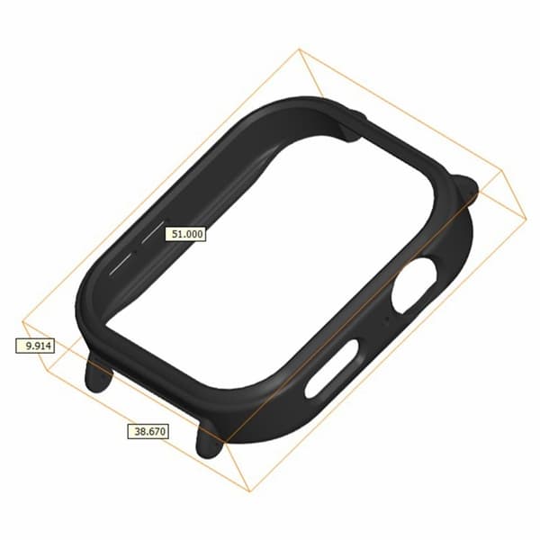 Huawei Watch Fit 3 Anti-Collision Bumpresistent Watch Case 20mm Strap Connection Frame - Sort