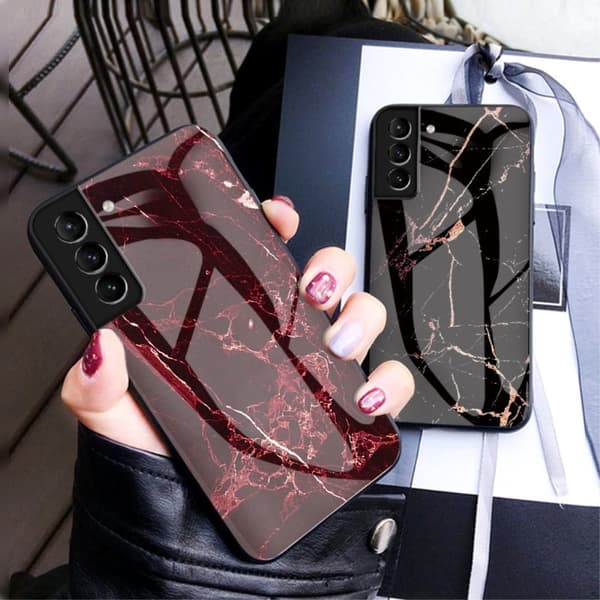Fantasy Marble Samsung Galaxy S22 Plus cover - Guld Sort Marmor