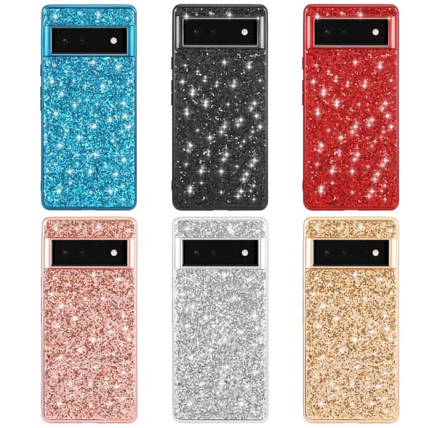 Glitter Google Pixel 6 Pro Etui - Gull