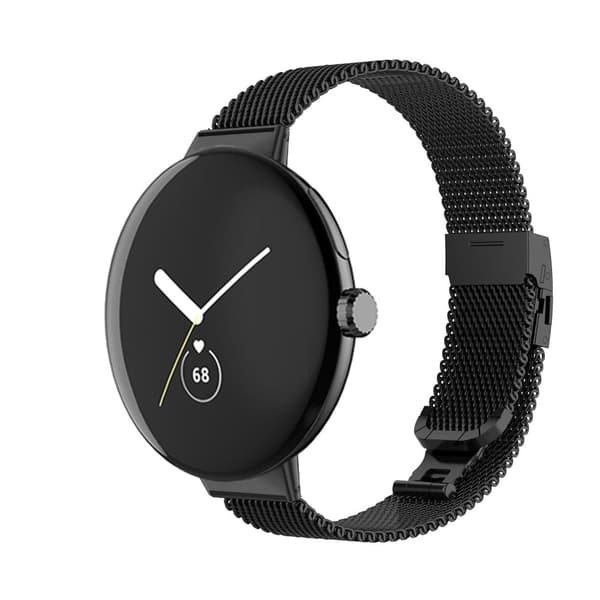 Google Pixel Watch urrem i rustfrit stål - Sort