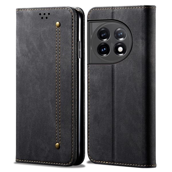 Jeans OnePlus 11 Flip Etui - Sort