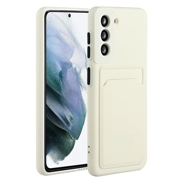 Deksel med Kortholder til Samsung Galaxy S23 Plus - Hvit