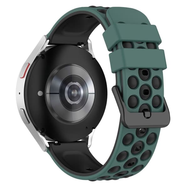 20 mm tofarvet silikoneurrem til Garmin-ur - Olivengrøn Sort