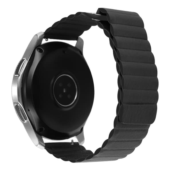 22mm Universal urrem i ægte læder - Sort