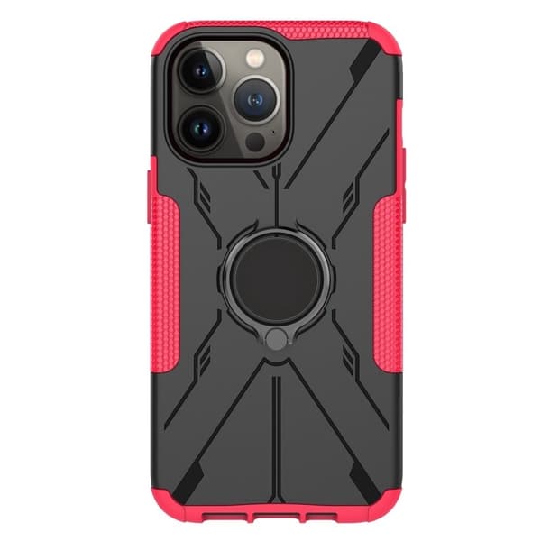 Kickstand cover med magnetisk plade til iPhone 14 Pro Max - Rose