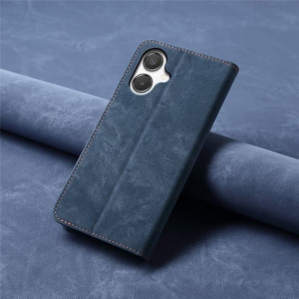 Jeans Samsung Galaxy A07 flip etui - Blå