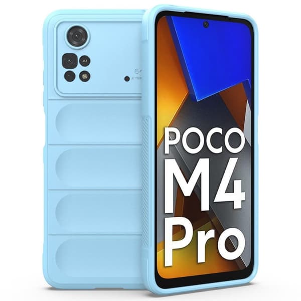 Blødt grebsformet cover til Xiaomi Poco M4 Pro - Blå