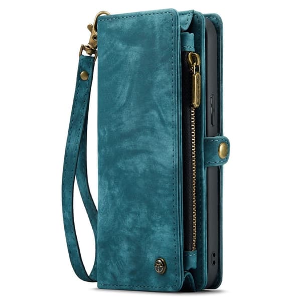 CaseMe iPhone 14 Pro Zipper Lompakko - Sininen