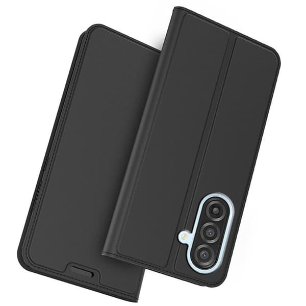Glat og tyndt premium Samsung Galaxy A57 læderetui - Sort