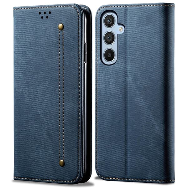 Jeans Samsung Galaxy S25 flip case - Sininen
