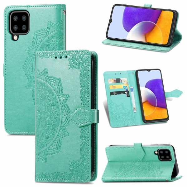 Mandala Samsung Galaxy A22 4G Flip Etui - Grøn