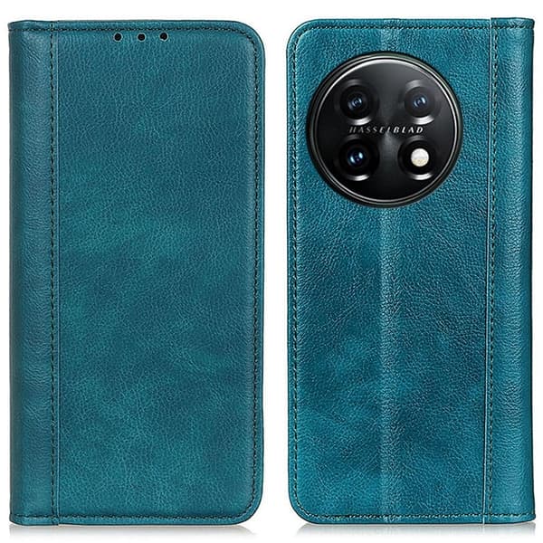 Plånboksfodral i Äkta Läder till OnePlus 11 - Grön