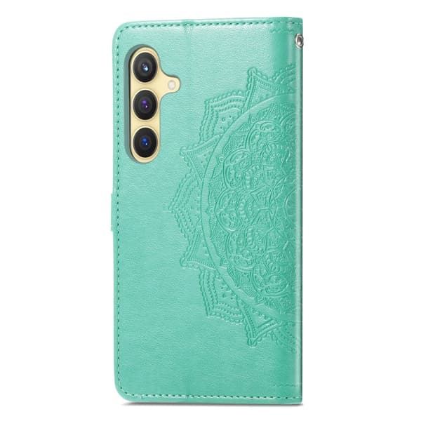 Mandala Samsung Galaxy S24 etui i lær - Grønn