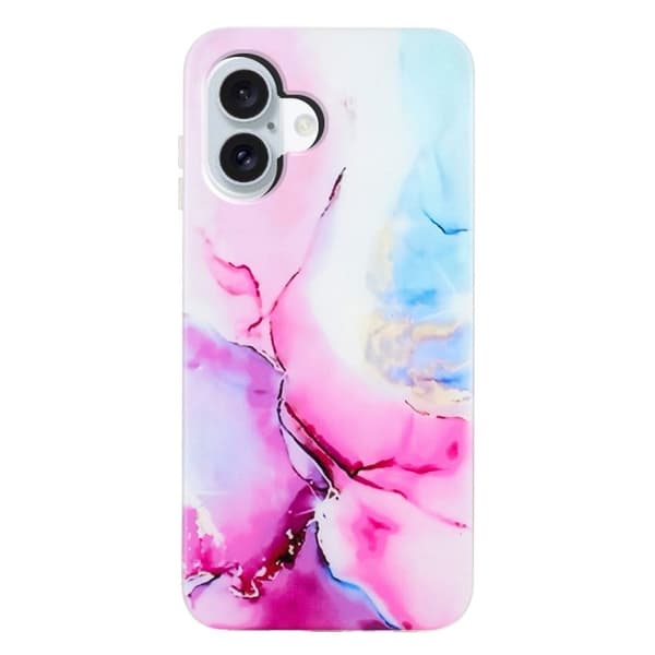 Marble design iPhone 17 kotelot - Pinkki / Sininen