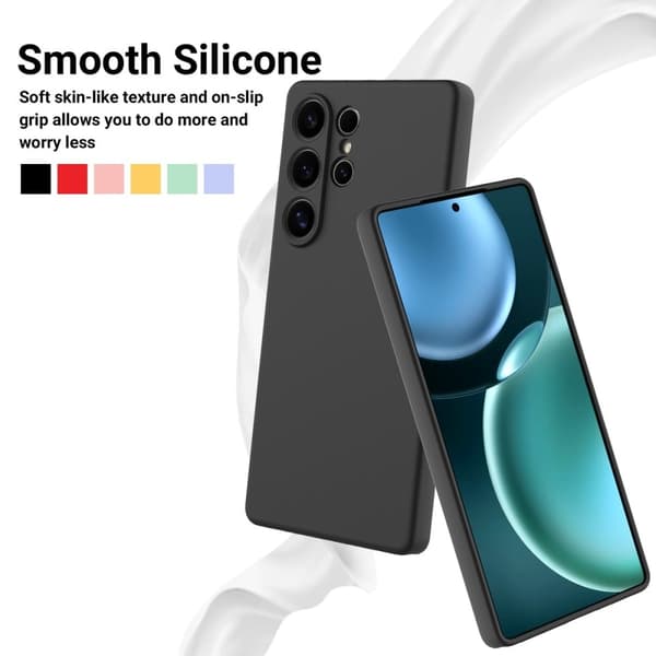 Matte Liquid Samsung Galaxy S25 Ultra silikone cover - Sort