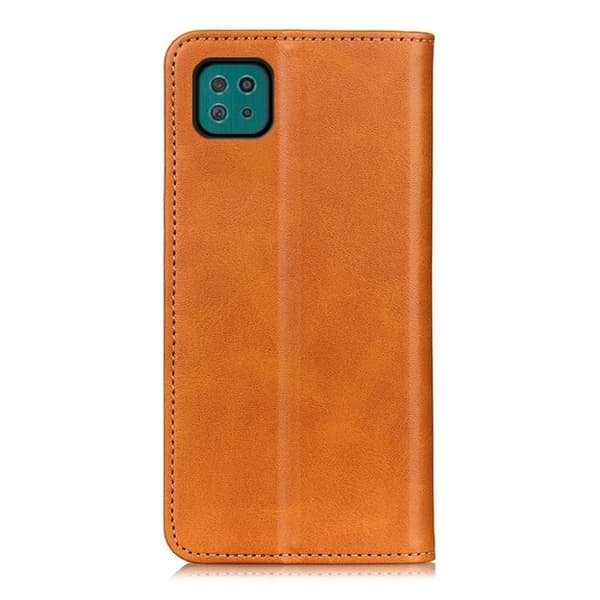 Wallet-style ægte Læder Flipcase til Samsung Galaxy A22 5G - Brun