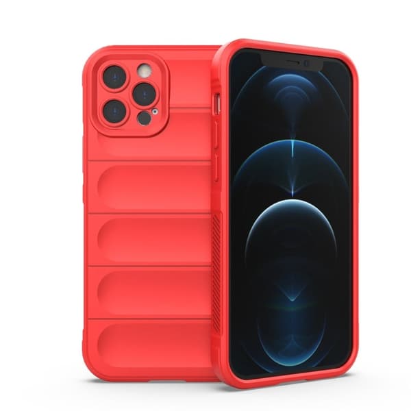 Mjukt greppformat iPhone 12 Pro skal - Röd