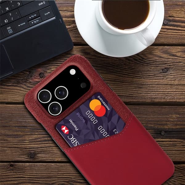 Bofink iPhone 17 Pro kortdeksel - Rød