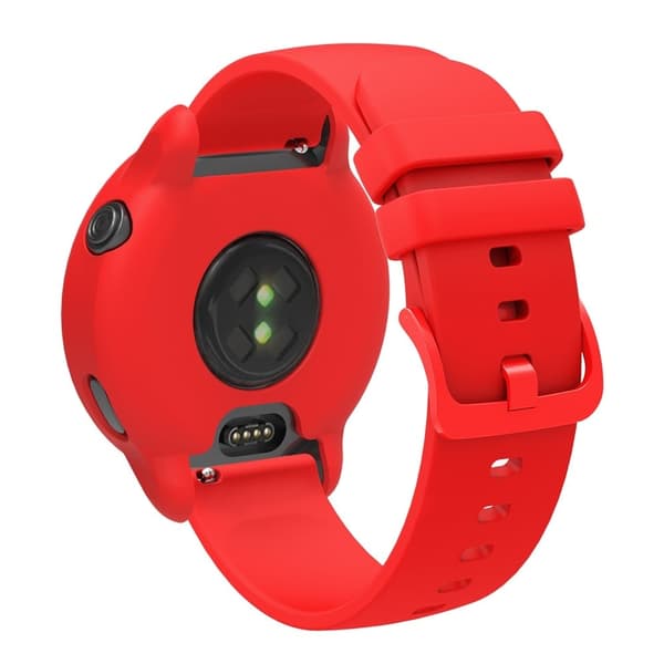 GarminActive 6 Watch Band Silicone Replacement Strap with Protective Case - Rød