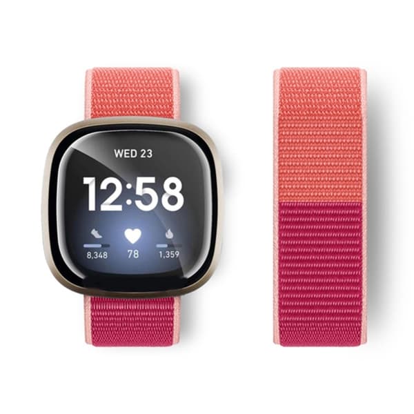 Fitbit Sense 2 / Versa 4 nylonrem - Granatäpple Färg