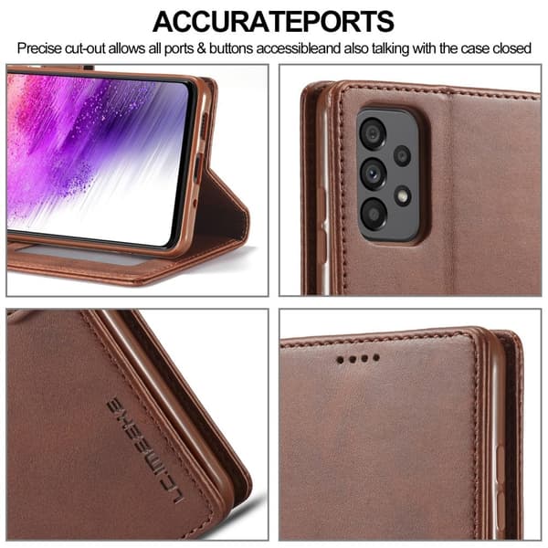 LC.IMEEKE Samsung Galaxy A73 flip case - Punainen