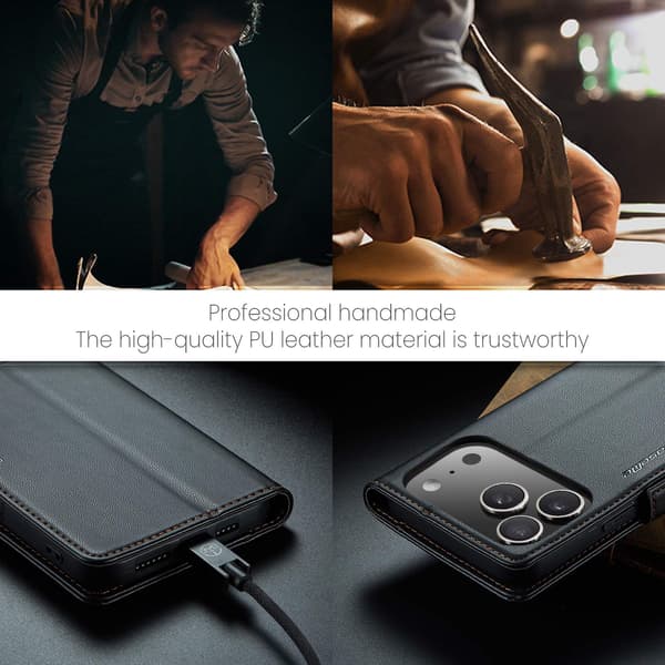 CaseMe iPhone 17 Pro Max smooth etui - Sort