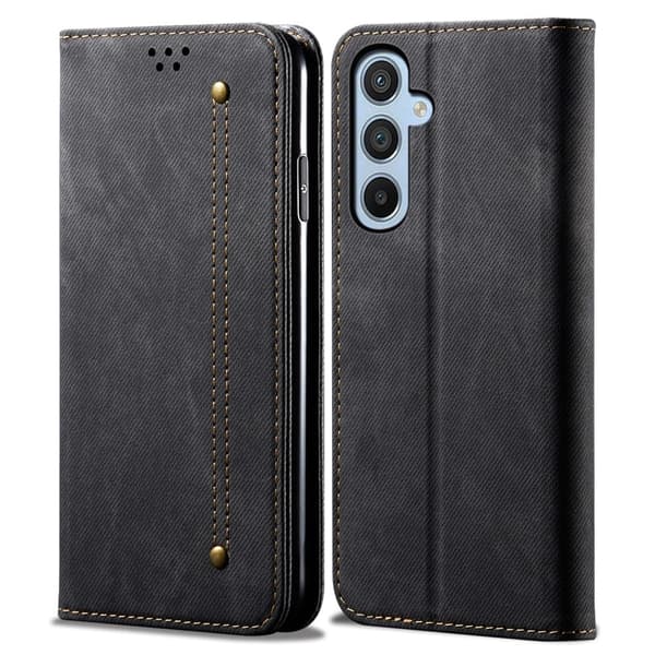 Jeans Samsung Galaxy A54 Flip Etui - Sort