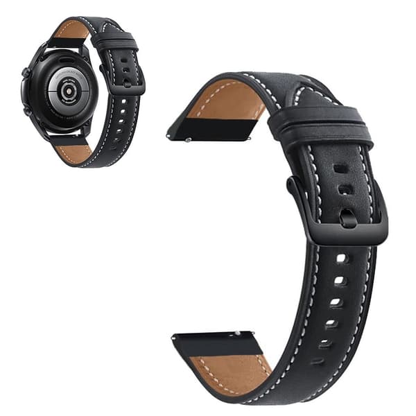 Universal cool genuine leather watch band - Black