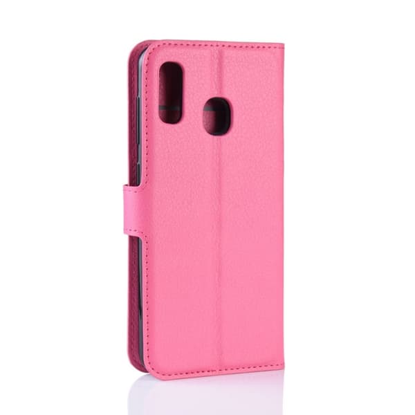 Samsung Galaxy A40 litchi läderfodral - Ros