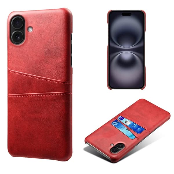 Dual Card iPhone 17 deksel - Rød