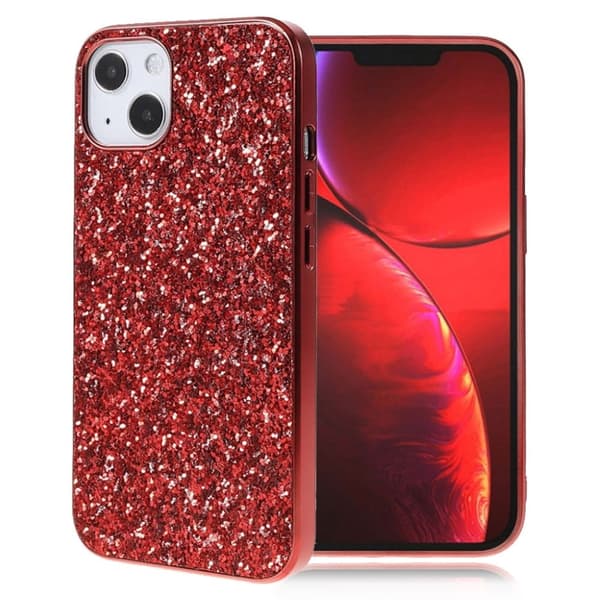 Glitter iPhone 13 Suojakotelo - Punainen