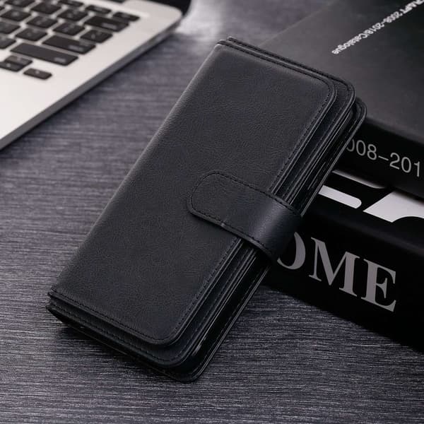 iPhone 17 etui med pung & 10 kortpladser - Sort