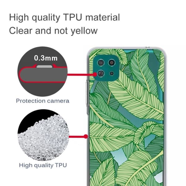 Deco Samsung Galaxy A22 5G Etui - Grønt blad
